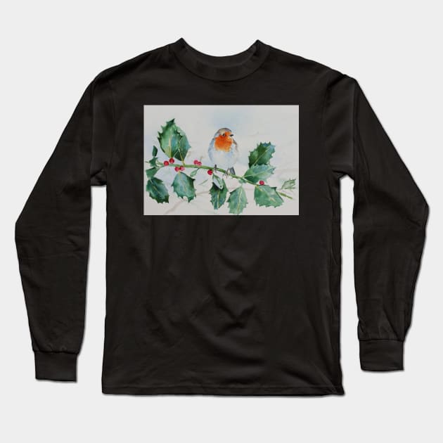 Robin Redbreast Long Sleeve T-Shirt by arlyon